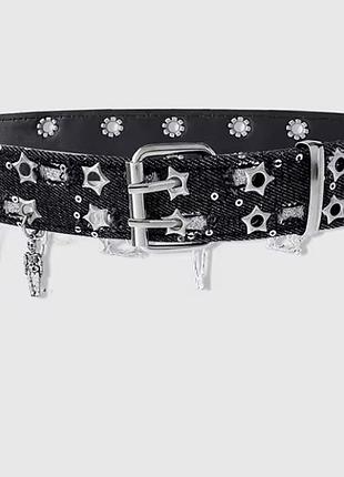Ремень з підвісами зірки скелет готика гранж унісекс