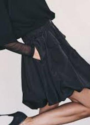 Черная мини юбочка баллон papaya.