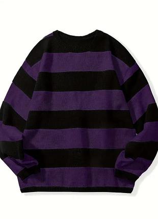 Свитер полосатый разные цвета у2к оверсайз гранж рок готика