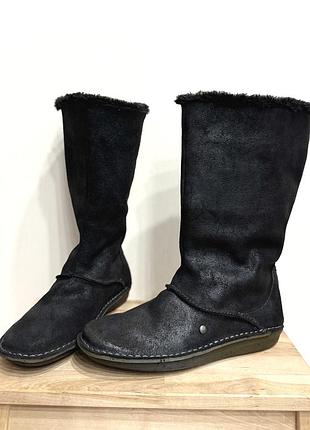 Чоботи жіночі демісизон hush puppies на флісі, підвищений комфорт, нубук р. 38