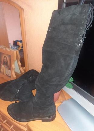 Ботфорды натуральная замша натуральная цигейка