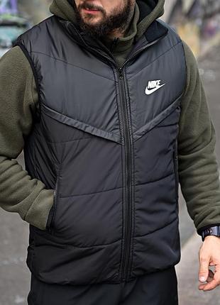 Чоловіча жилетка nk grey, чоловіча желетка в чорному кольорі, nike чоловіча жилетка