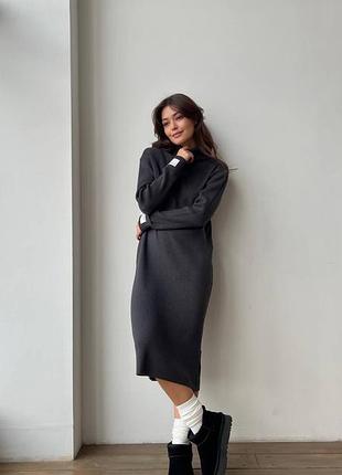 Женское платье рубчик на флисе