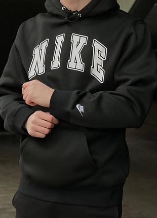 Худі nike, р.s,m,l,xl, фліс, чорний