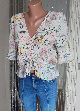 Блузка женская белая блуза с завязками