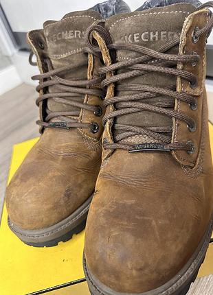 Шкіряні водостійкі чоловічв чоботи skechers sergeants verdict. 42 розмір