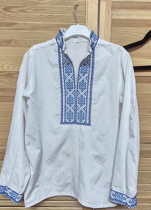 Вышиванка для мальчика из натуральной ткани