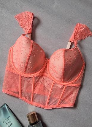 Корсетний бюстгальтер victoria's secret розмір s-dd лососевого кольору