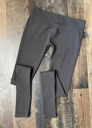 Трендовые бесшовные лосины леггинсы колготы без пятки шоколадного оттенка из полиамида