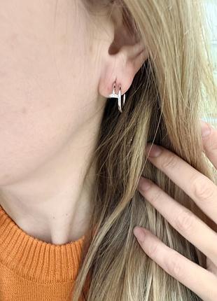 Срібні сережки цвях в стилі картьє 925 проба