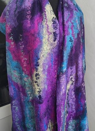 Шарф валенный из шерсти ручной работы