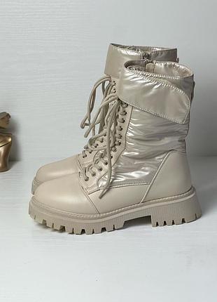 Жіночі зимові черевики дутіки , овчина