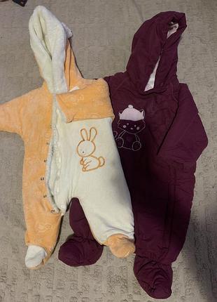 Теплі зимові комбінезони на дівчинку, розмір 62-68 підійдуть як на зиму так і на холодну осінь або весну , по 200 гривень