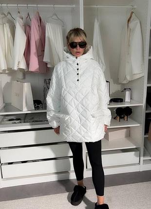 Жіночий білий анарак на підкладці