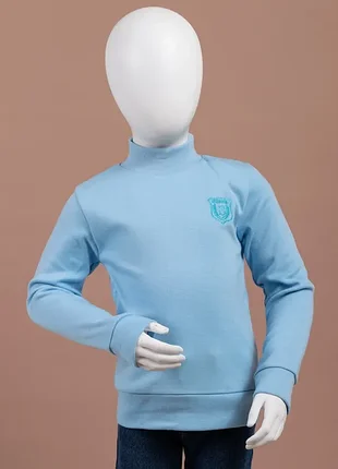 Гольф для мальчиков 1212-2 голубой на флисе теплый