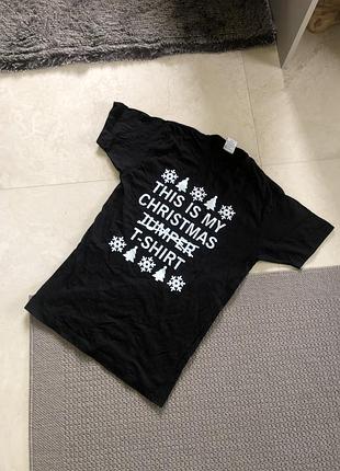 Новорічна домашня піжамна футболка різдвяна новогодняя рождественская пижамная домашняя