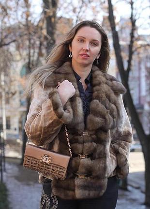 Норковая шуба соболь греция ❤️‍🔥двубортная стриженая норка бомбер