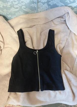 Хлопковая майка на молнии