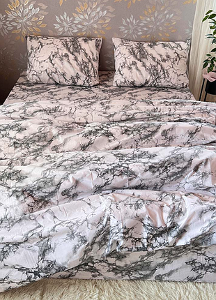 🏠  постель мрамор білий