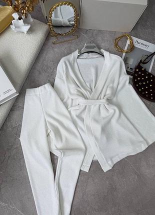 Жіночий повсякденний класичний костюм двійка кардиган та еластичні легінси тканина мʼяка ангора вʼязка туреччина