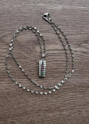 Італійський срібний кулон з натуральними каменям 925 проба