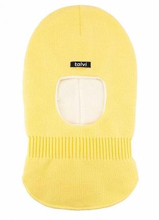 Зимовий в'язаний шолом шапка для дівчинки, зимний шлем, шапка-шолом на флісі