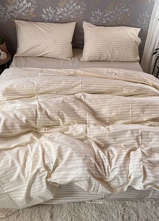 🏠 постель смужка шампань