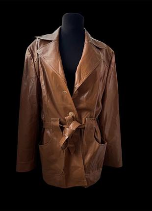 Шкіряний укорочений тренч