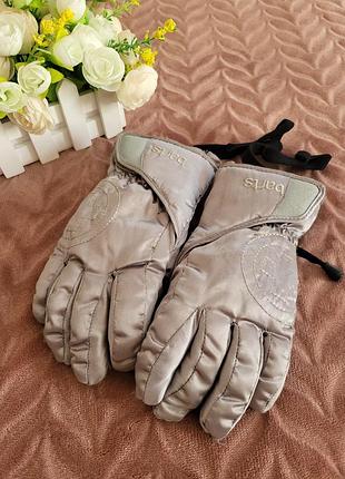 Горнолыжные перчатки barts термо зимние теплые водонепроницаемые серебристые