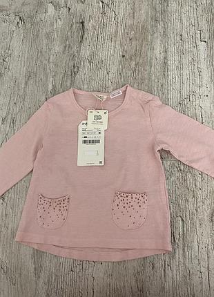Новая тонкая хлопковая кофточка блуза на девочку 6-9 мес zara