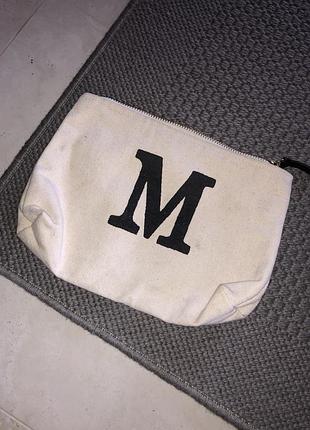 Іменна косметичка з буквою м тканинна именная тканевая с буквой м