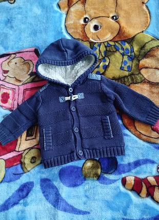 Детская одежда 🌈 утепленная кофта худи на мальчика 3-6 мес