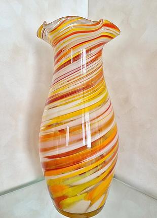 Ваза кольорове скло вінтаж яскравий насичений колір!!!