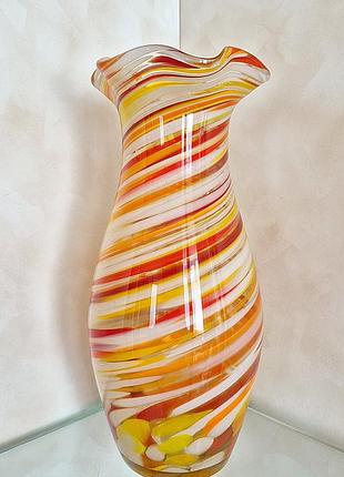 Ваза кольорове скло вінтаж яскравий насичений колір!!!