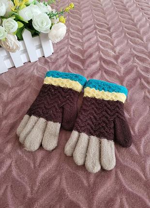 Перчатки вязаные теплые зимние демисезонные демисезонные 2 3 4 года