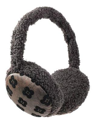 Теплые наушники тедди цветы