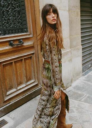 Платье рубашка миди zara