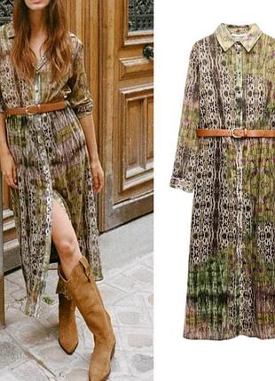 Платье рубашка миди zara 3