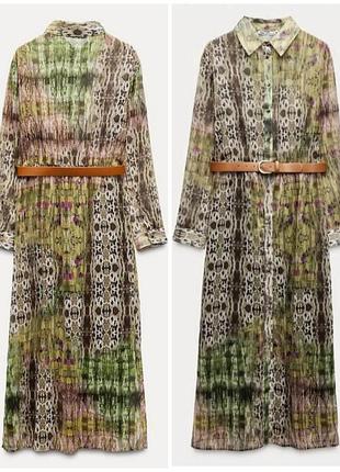 Сукня-сорочка міді zara 4