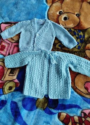Дитячий одяг 🌈 нові в'язані кофти для двійняток/близняток на 1-3 міс