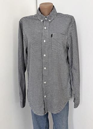 Картата сорочка peacocks m чорно біла рубашка в клітинку подовжена