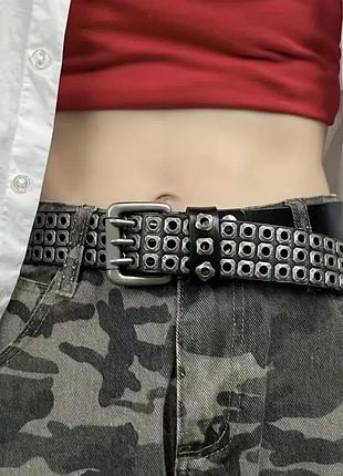 Ремінь з люверсамиремень готика ремінь y2k