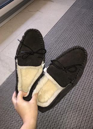 Натуральні чоловічі капці домашні замшеві овчина натуральные мужские домашние тапочки замшевые