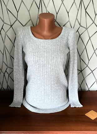 Стильна кофта светр в рубчик сірого кольору жіноча розмір xs s тепла мʼягка