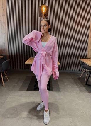 Вʼязаний костюм кардиган і легінси