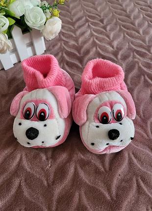 Пинетки забавные собачки тапочки для новорожденных