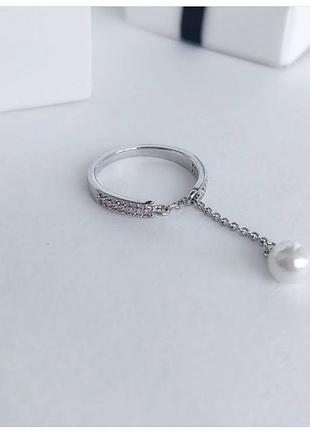 Срібна каблучка з перлиною 925