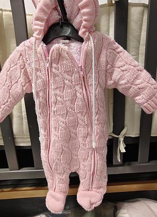 Детский комбинезон (зимний) 
для девочки малыша 56 -62 размер