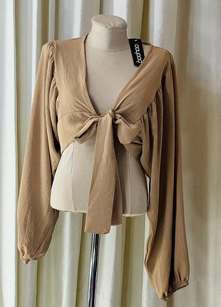 Шикарна жіноча укорочена блуза сорочка