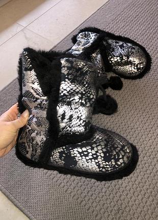 Домашні хутряні капці тапочки валянки домашние меховые валенки тапочки
